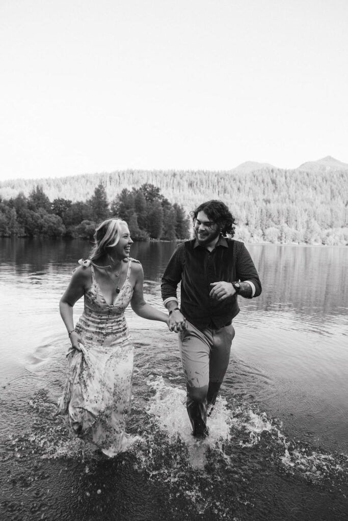 Fun engagement photos in Northwest Washington photographed by Wilder Photography