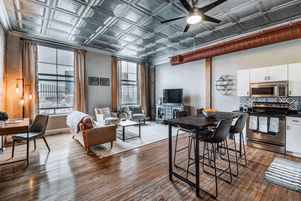 Downtown loft Airbnb for when visiting Cleveland
